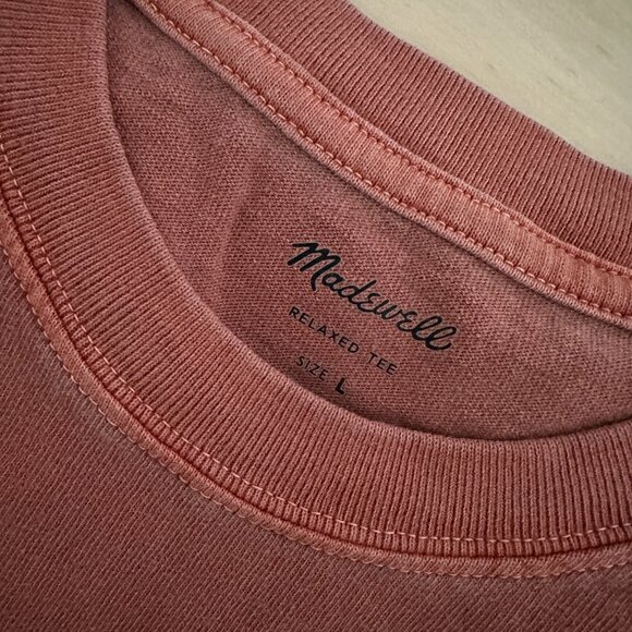 Madewell Men's Relaxed Tee in Red/Brown Rust Color (Large) - Picture 2 of 2